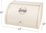 x458 Cream Metal Bread Box/Bin/kitchen Storage Containers with Roll Top Lid